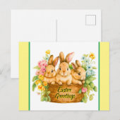 Paas Konijn Groeten Briefkaart (Voorkant / Achterkant)