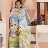Paas Konijn Hop Snack Herhaal Pastel Fleece Deken