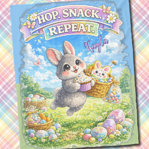 Paas Konijn Hop Snack Herhaal Pastel Fleece Deken
