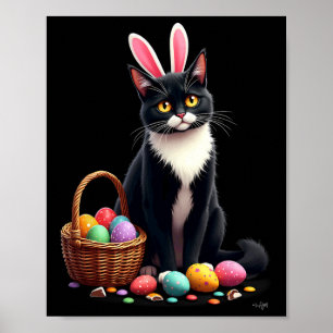 Paas Konijn Kat Ei Sket Poster