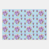 Paas Konijn Klaproos Bloem Patroon Waterverf Inpakpapier Vel (Voorkant 2)