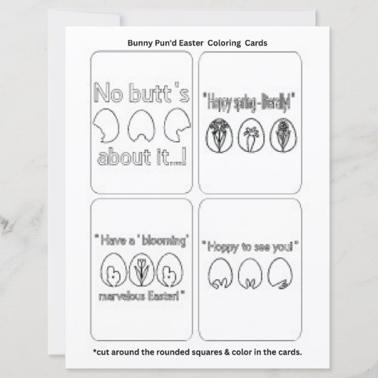 Paas Konijn "Kleur je Eigen" Briefpapier Set (Voorkant)