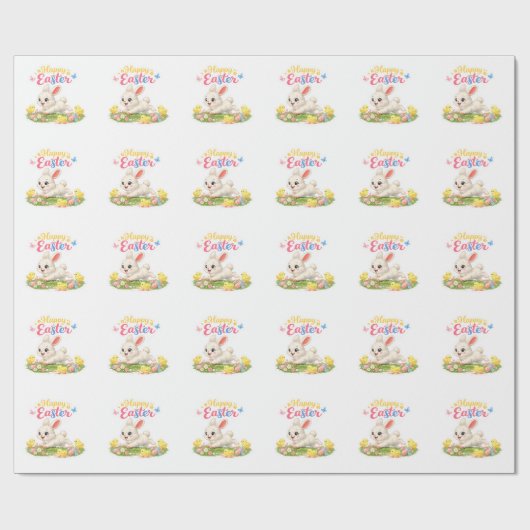 Paas Konijn Knutsel Stickers Cadeaupapier (Vlak)