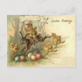 Paas Konijn Kuiken Gekleurde Geverfde Ei Vlag Feestdagenkaart (Voorkant)