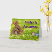 Paas Konijn Liefhebbers Kaart (Gele Bloem)