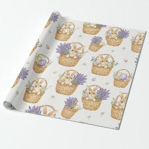 Paas Konijn Mand Pastel Ei Patroon Cadeaupapier
