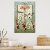 Paas Konijn Meiboom Dans Lint Poster (Keuken)