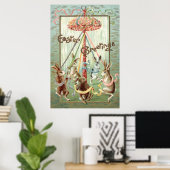 Paas Konijn Meiboom Dans Lint Poster (Thuiskantoor)
