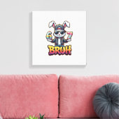 Paas Konijn Meme Bruh Grappig 6 7 Paaseieren Desi Canvas Afdruk (Insitu (Woonkamer))