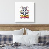 Paas Konijn Meme Bruh Grappig 6 7 Paaseieren Desi Canvas Afdruk (Insitu (Slaapkamer))
