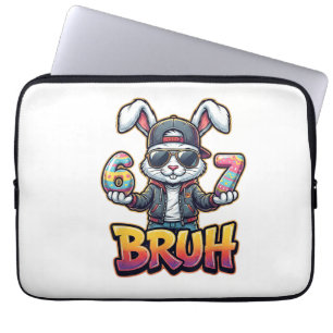 Paas Konijn Meme Bruh  Grappig 6 7 Paaseieren Desi Laptop Sleeve