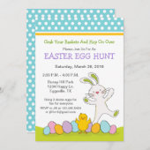 Paas Konijn met kuiken Paaseierenjacht Uitnodiging (Voorkant / Achterkant)