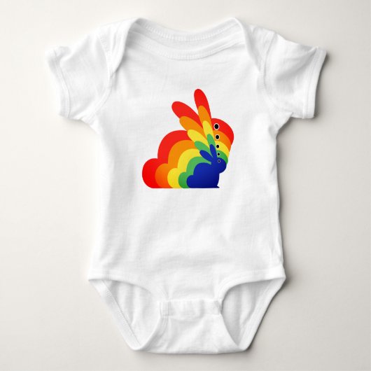 Paas Konijn met Regenboog - Pasen Romper (Voorkant)