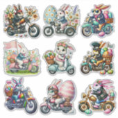 Paas Konijn Motorrijdende Set 1 Sticker (Voorkant)