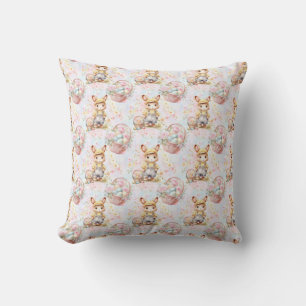 Paas Konijn Naadloos Stof – Pastel Cute Konijn  Kussen