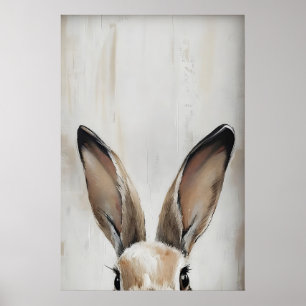Paas Konijn Oren Print, Lente Konijn Cottagecore Poster