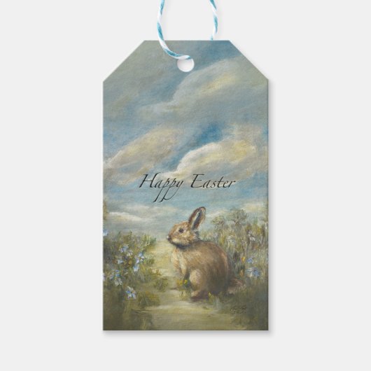 Paas Konijn PAASEN Cadeaulabel (Voorkant)