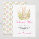 Paas Konijn Pasen Brunch Bedankkaart (Voorkant / Achterkant)