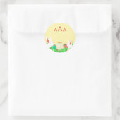 PAAS KONIJN ROND STICKER AANGEPASTE MONOGRAM (Tas)