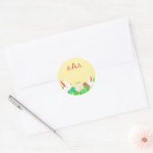PAAS KONIJN ROND STICKER AANGEPASTE MONOGRAM (Envelop)