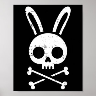 Paas Konijn Schedel Kruis Botten Konijn Goth Manne Poster