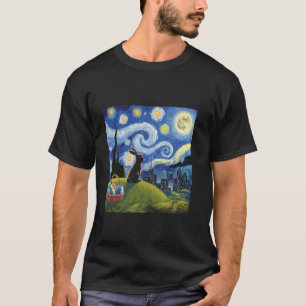Paas Konijn Sterrennacht Post-impressionistische P T-shirt