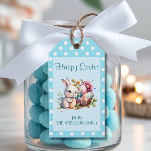 Paas Konijn Stippen Cadeaulabel