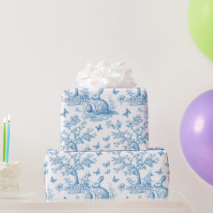 Paas-konijn-toile-de-jouy patroon cadeaupapier