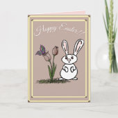 Paas Konijn & Tulpen Kaart (Voorkant)