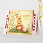 Paas  Konijn Vakantie Collectie Kaart (Gele Bloem)