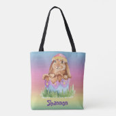 Paas Konijn Watercolor Kinder Tote Bag (Achterkant)