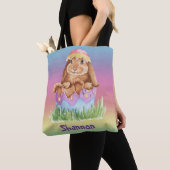 Paas Konijn Watercolor Kinder Tote Bag (Dichtbij)