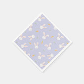 Paas Konijnen en Wortels Lavendel Lente Servet (Hoek)