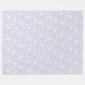 Paas Konijnen en Wortels Lente Lavendel Fleece Deken (Voorkant (Horizontaal))