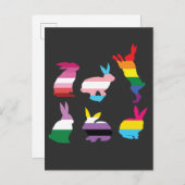 Paas Konijnen LGBTQ Pride Regenboog Konijn Cadeau  Uitnodiging Briefkaart (Voorkant / Achterkant)