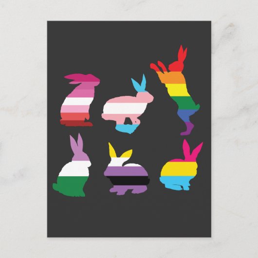 Paas Konijnen LGBTQ Pride Regenboog Konijn Cadeau  Uitnodiging Briefkaart (Voorkant)