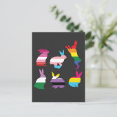 Paas Konijnen LGBTQ Pride Regenboog Konijn Cadeau  Uitnodiging Briefkaart (Staand voorkant)