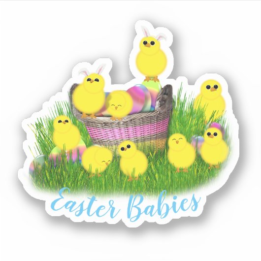 Paas Kuikens Pasen Sticker (Voorkant)