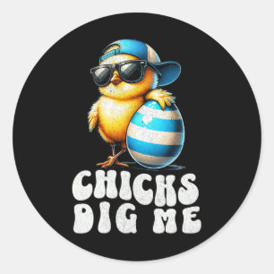 Paas Kuikens Vinden Me Schattig Eierenjacht Peuter Ronde Sticker