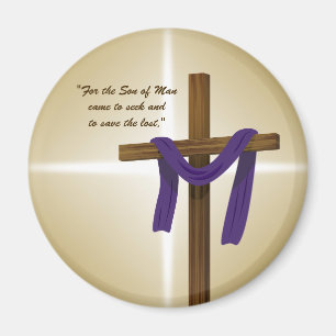 Paas Lent Kruis Paars Kleed Resurrection Day Magneet