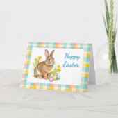 Paas lente geruit feestdagen kaart (Voorkant)