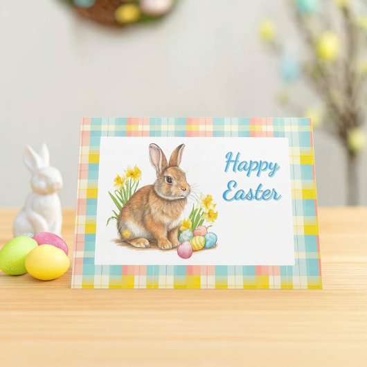 Paas lente geruit feestdagen kaart