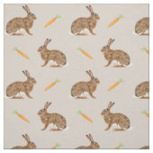 Paas lente haas konijnen en wortels op beige stof (Swatch)