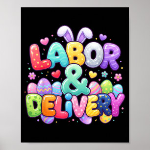 Paas Lieve Konijn Ei Verpleegster Bevalling Poster