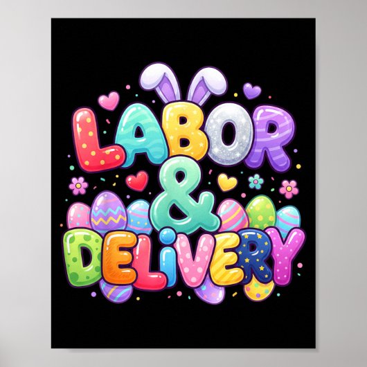 Paas Lieve Konijn Ei Verpleegster Bevalling Poster (Voorkant)