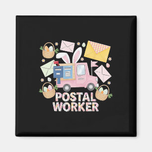 Paas Mail Carrier Konijn Postbode Schattig Post Magneet