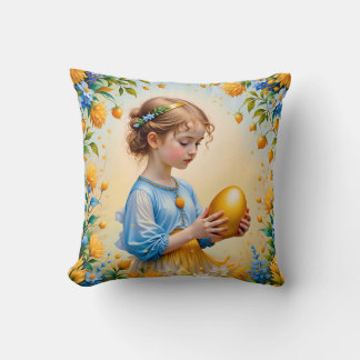 ~ PAAS MEISJE Gouden Ei ~ Zoete Vintage~ Kussen
