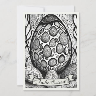 Paas-motief monochrome Cartoon met paaseieren 2502