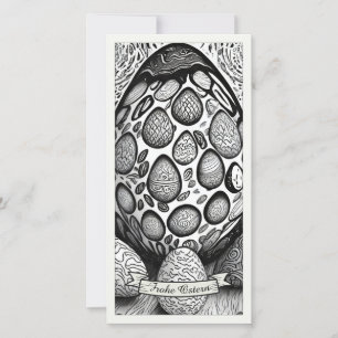 Paas-motief monochrome Cartoon met paaseieren 2502