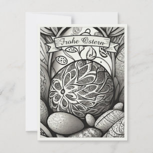 Paas-motief monochrome Cartoon met paaseieren 9733
